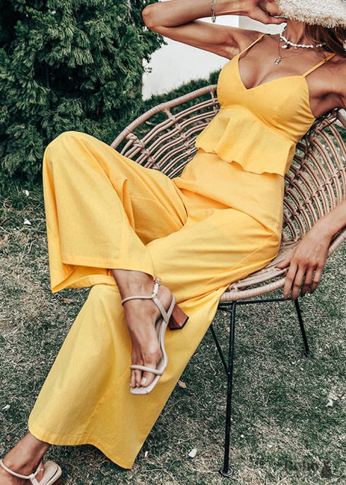 Sexy Two Piece Boho Yellow Dress Mariana